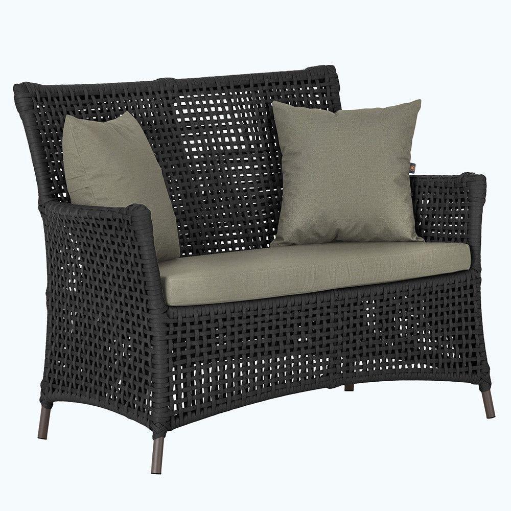 1 Sofá área Externa Igapó Alumínio Marrom Corda Náutica E8 Preto - 9