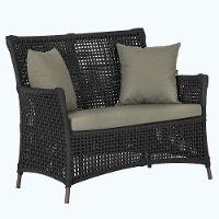 1 Sofá área Externa Igapó Alumínio Marrom Corda Náutica E8 Preto - 1