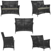 1 Sofá área Externa Igapó Alumínio Marrom Corda Náutica E8 Preto - 3