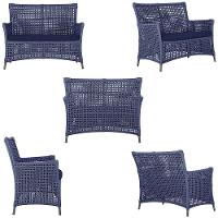 1 Sofá área Externa Igapó Alumínio Preta Corda Náutica E10 Azul - 10