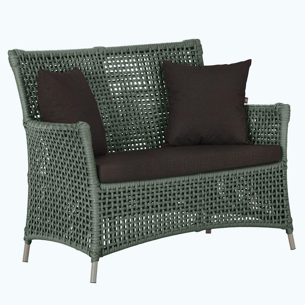 1 Sofá área Externa Igapó Alumínio Fendi Corda Náutica E9 Verde - 1