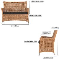 1 Sofá área Externa Igapó Alumínio Fendi Corda Náutica E9 Terra Cota - 6