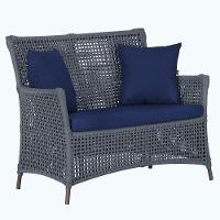 1 Sofá área Externa Igapó Alumínio Marrom Corda Náutica E10 Prata - 1