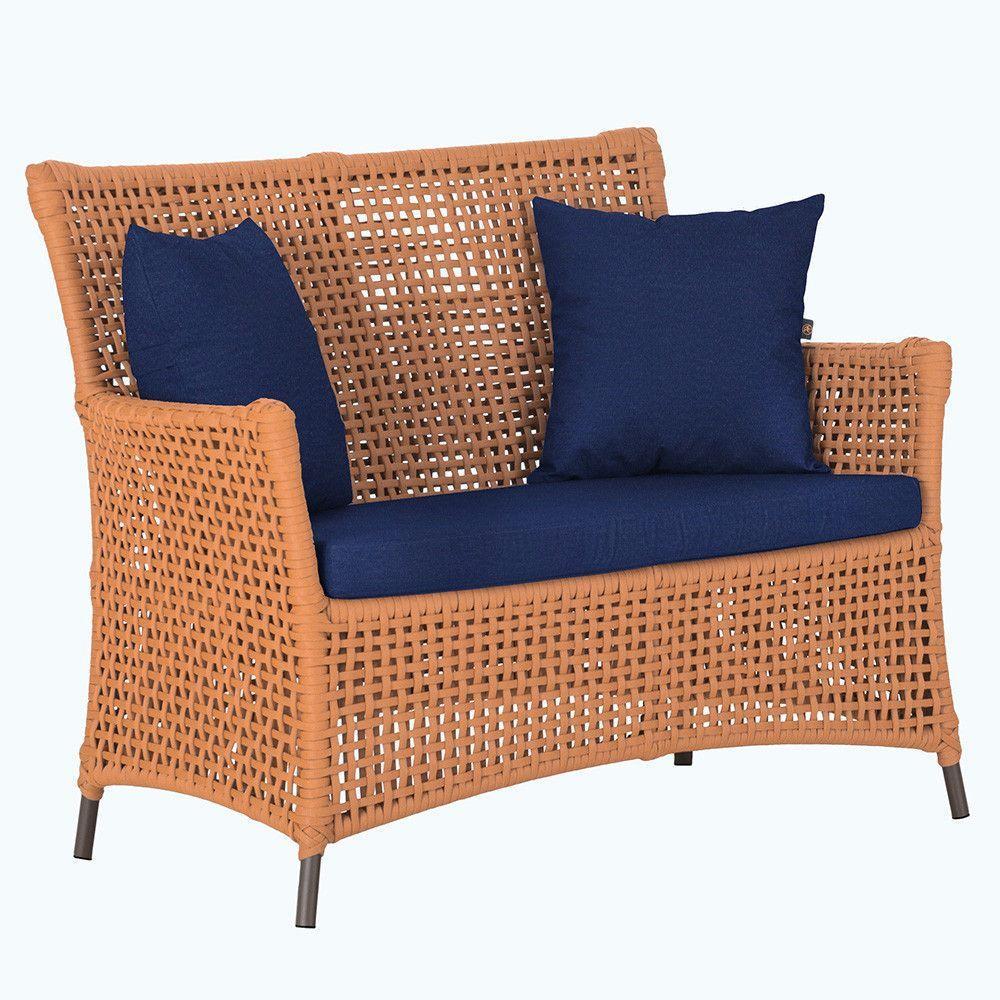 1 Sofá área Externa Igapó Alumínio Marrom Corda Náutica E10 Terra Cota - 1