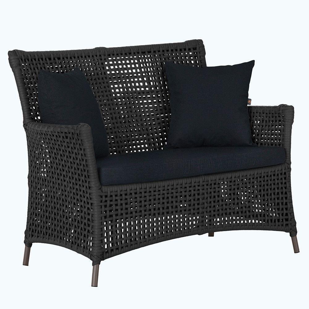 1 Sofá área Externa Igapó Alumínio Marrom Corda Náutica E12 Preto - 1