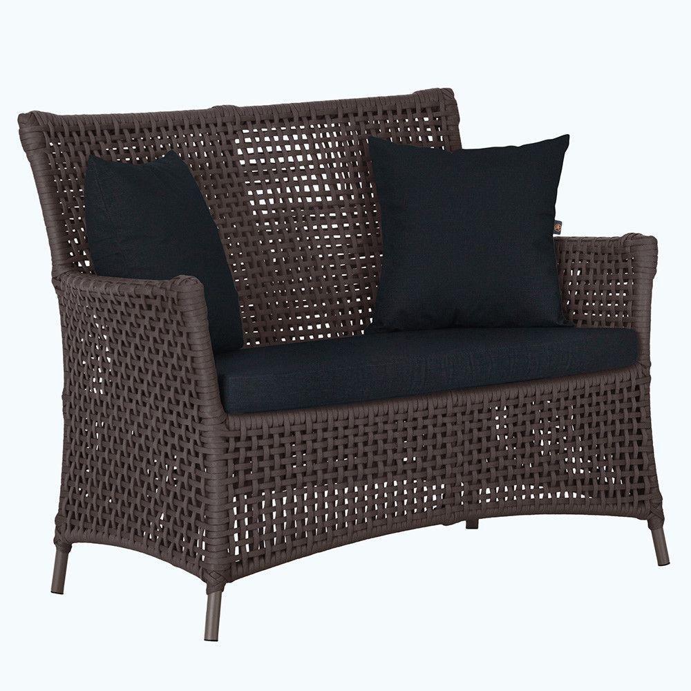 1 Sofá área Externa Igapó Alumínio Marrom Corda Náutica E12 Marrom - 1