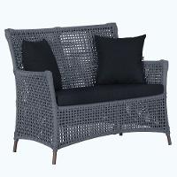 1 Sofá área Externa Igapó Alumínio Marrom Corda Náutica E12 Prata - 1