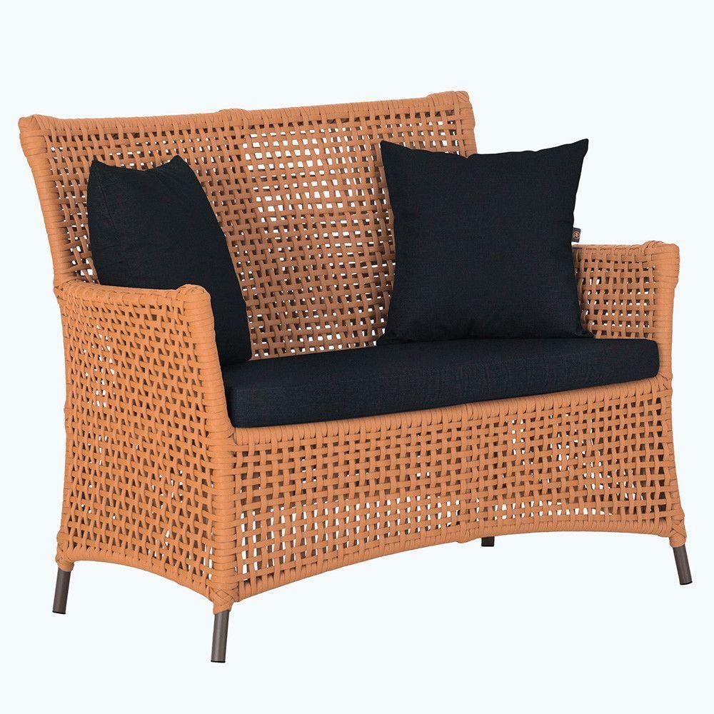 1 Sofá área Externa Igapó Alumínio Marrom Corda Náutica E12 Terra Cota - 1