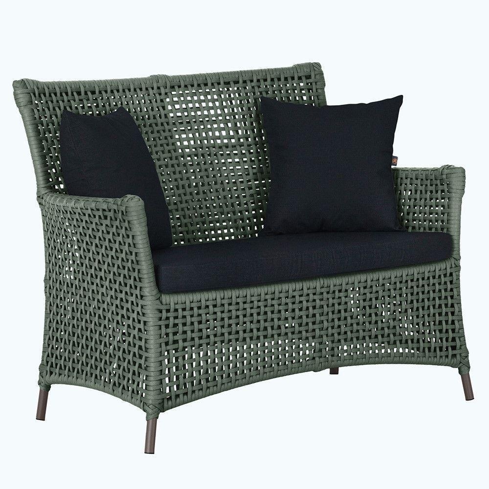 1 Sofá área Externa Igapó Alumínio Marrom Corda Náutica E12 Verde - 1