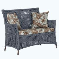 1 Sofá área Externa Igapó Alumínio Marrom Corda Náutica E6 Prata - 1