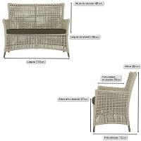 1 Sofá área Externa Igapó Alumínio Marrom Corda Náutica E13 Rami - 6