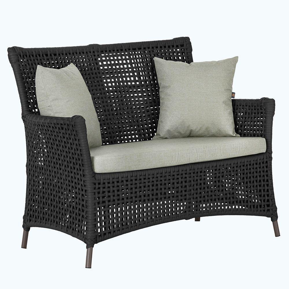 1 Sofá área Externa Igapó Alumínio Marrom Corda Náutica E3 Preto - 1