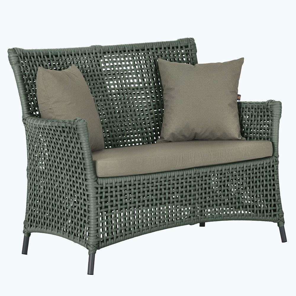 1 Sofá área Externa Igapó Alumínio Preta Corda Náutica E8 Verde - 1