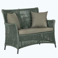 1 Sofá área Externa Igapó Alumínio Preta Corda Náutica E8 Verde - 1