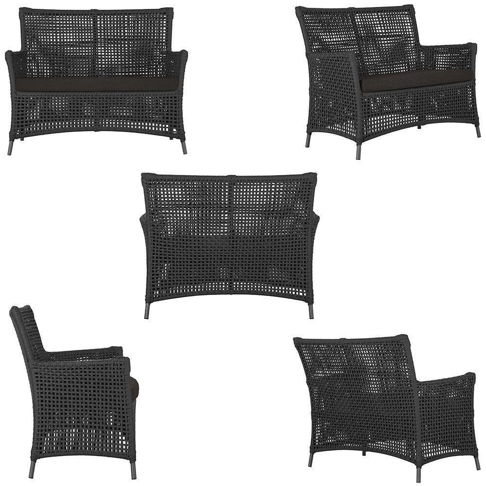 1 Sofá área Externa Igapó Alumínio Preta Corda Náutica E9 Preto - 3