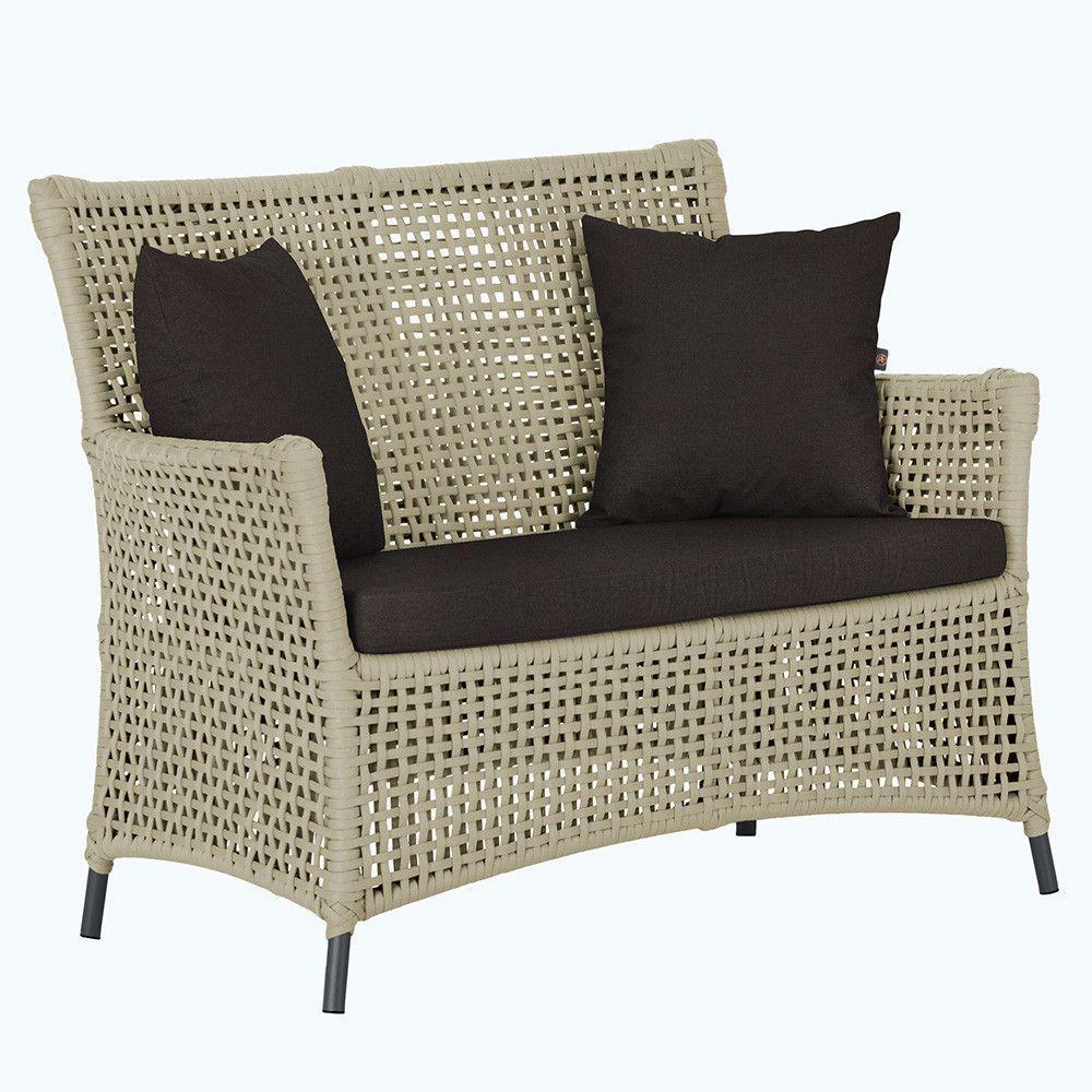 1 Sofá área Externa Igapó Alumínio Preta Corda Náutica E9 Rami - 1