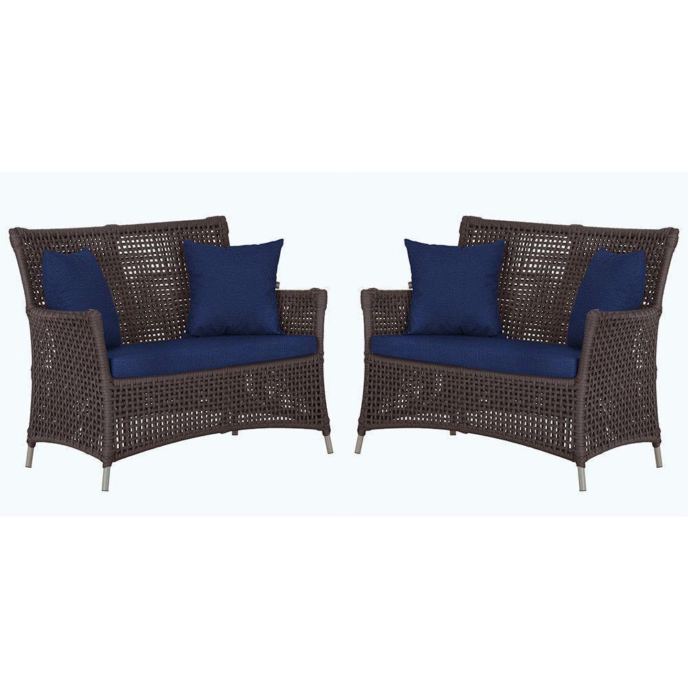 2 Sofás área Externa Igapó Alumínio Fendi Corda Náutica E10 Marrom - 1