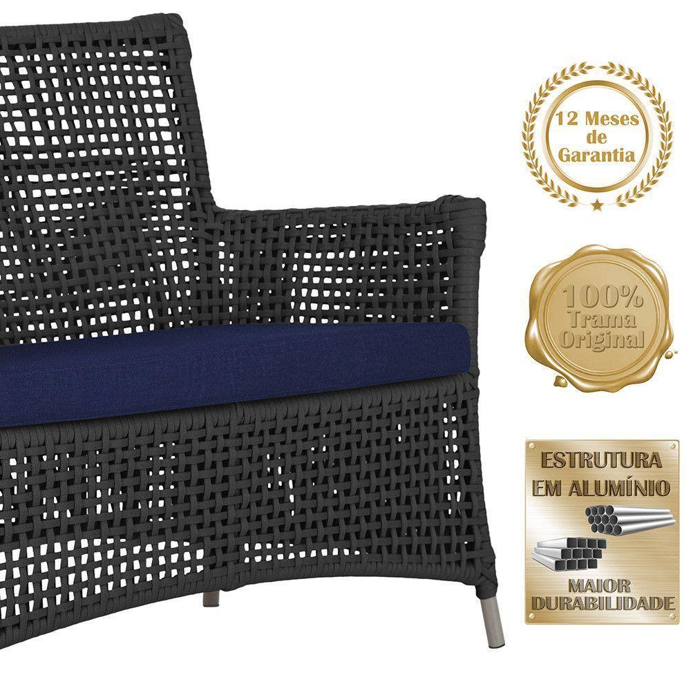 2 Sofás área Externa Igapó Alumínio Fendi Corda Náutica E10 Preto - 5