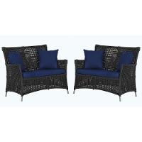 2 Sofás área Externa Igapó Alumínio Fendi Corda Náutica E10 Preto - 1