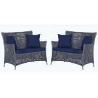 2 Sofás área Externa Igapó Alumínio Fendi Corda Náutica E10 Prata - 1