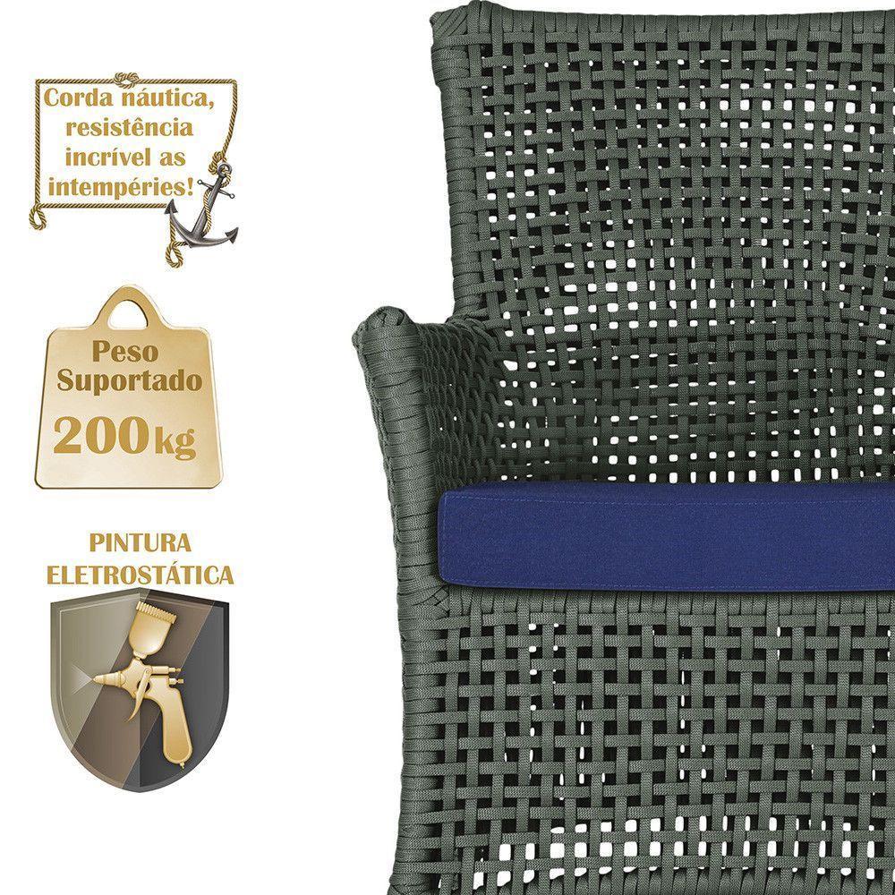 2 Sofás área Externa Igapó Alumínio Fendi Corda Náutica E10 Verde - 3