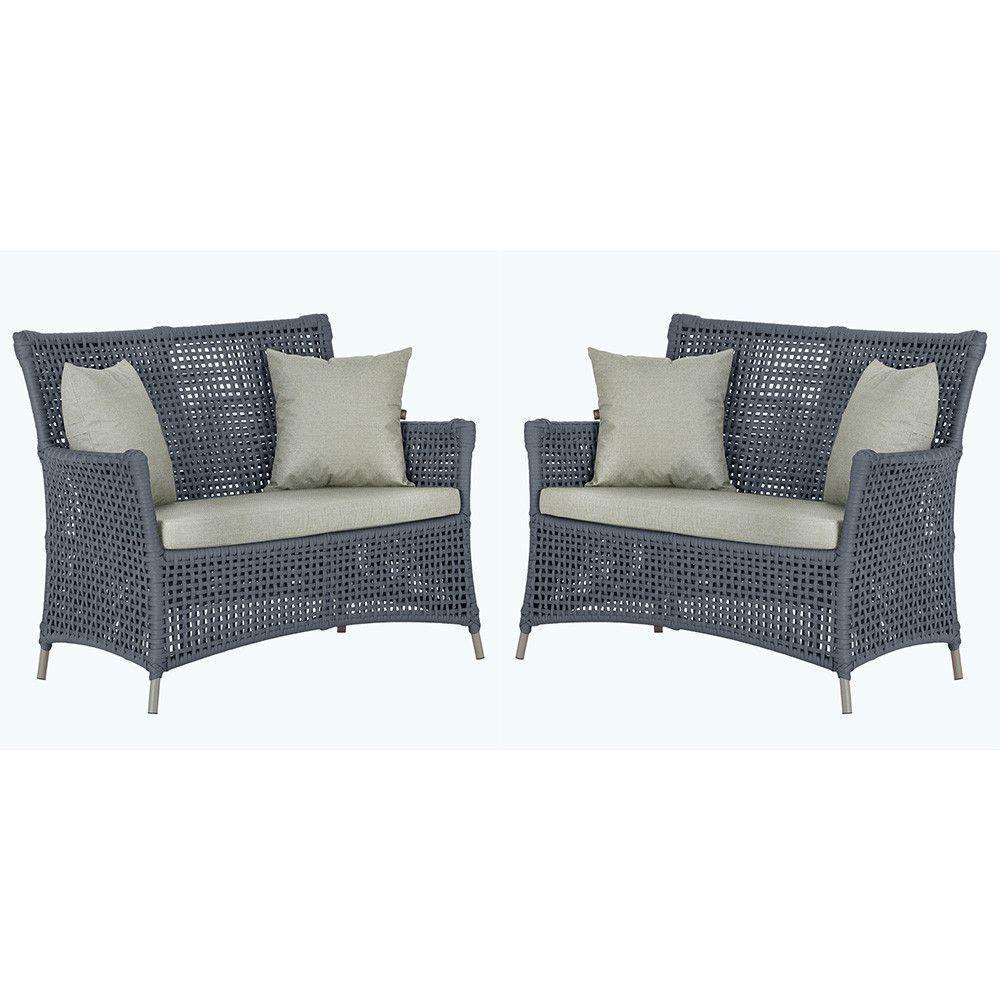 2 Sofás área Externa Igapó Alumínio Fendi Corda Náutica E3 Prata - 1