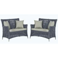 2 Sofás área Externa Igapó Alumínio Fendi Corda Náutica E3 Prata - 1