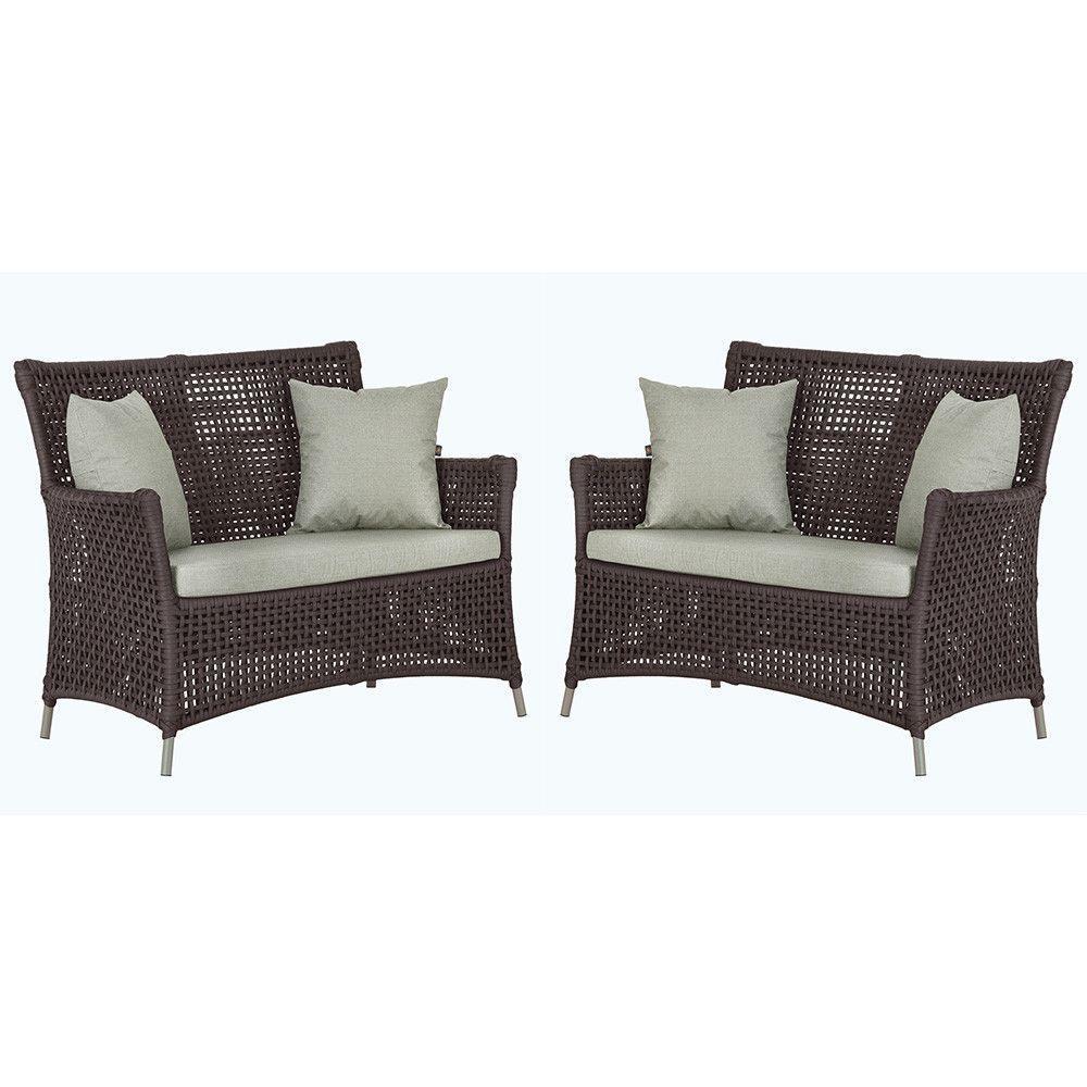 2 Sofás área Externa Igapó Alumínio Fendi Corda Náutica E3 Marrom - 1