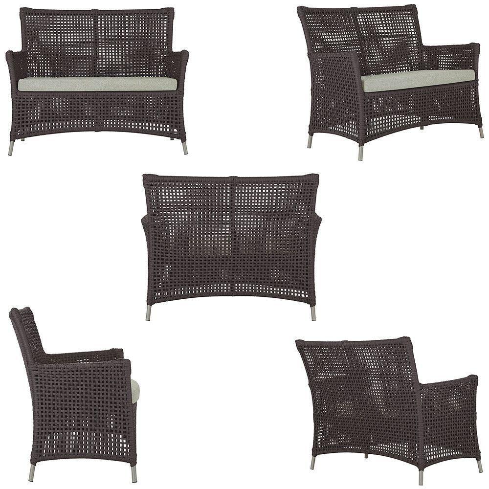 2 Sofás área Externa Igapó Alumínio Fendi Corda Náutica E3 Marrom - 3