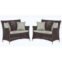 2 Sofás área Externa Igapó Alumínio Fendi Corda Náutica E3 Marrom - 1