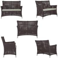 2 Sofás área Externa Igapó Alumínio Fendi Corda Náutica E3 Marrom - 3