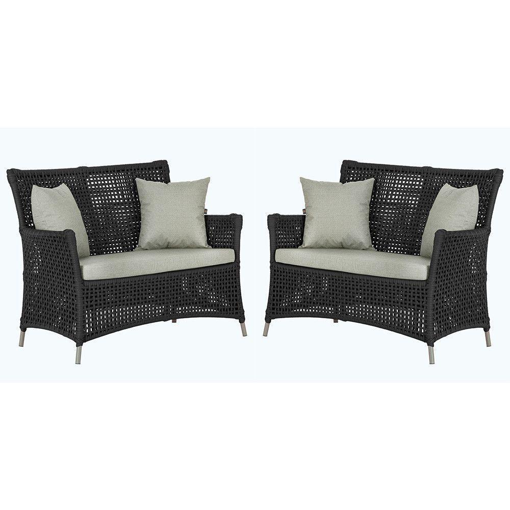 2 Sofás área Externa Igapó Alumínio Fendi Corda Náutica E3 Preto - 1