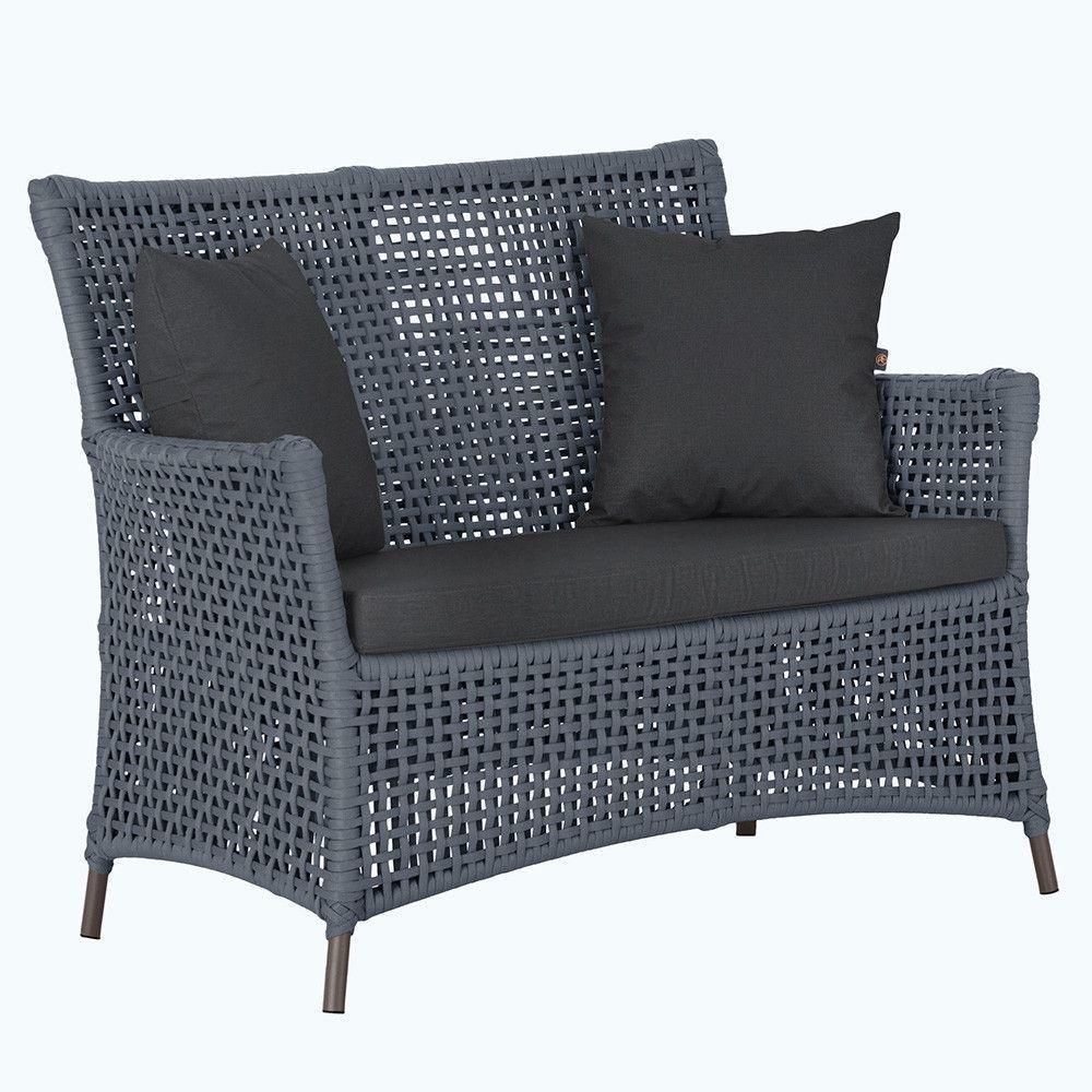 1 Sofá área Externa Igapó Alumínio Marrom Corda Náutica E11 Prata - 1