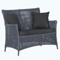 1 Sofá área Externa Igapó Alumínio Marrom Corda Náutica E11 Prata - 1