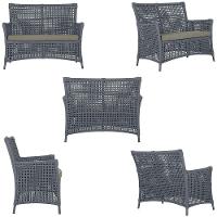 1 Sofá área Externa Igapó Alumínio Preta Corda Náutica E8 Prata - 3