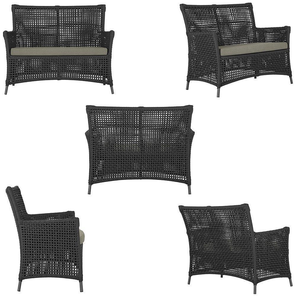 1 Sofá área Externa Igapó Alumínio Preta Corda Náutica E8 Preto - 3