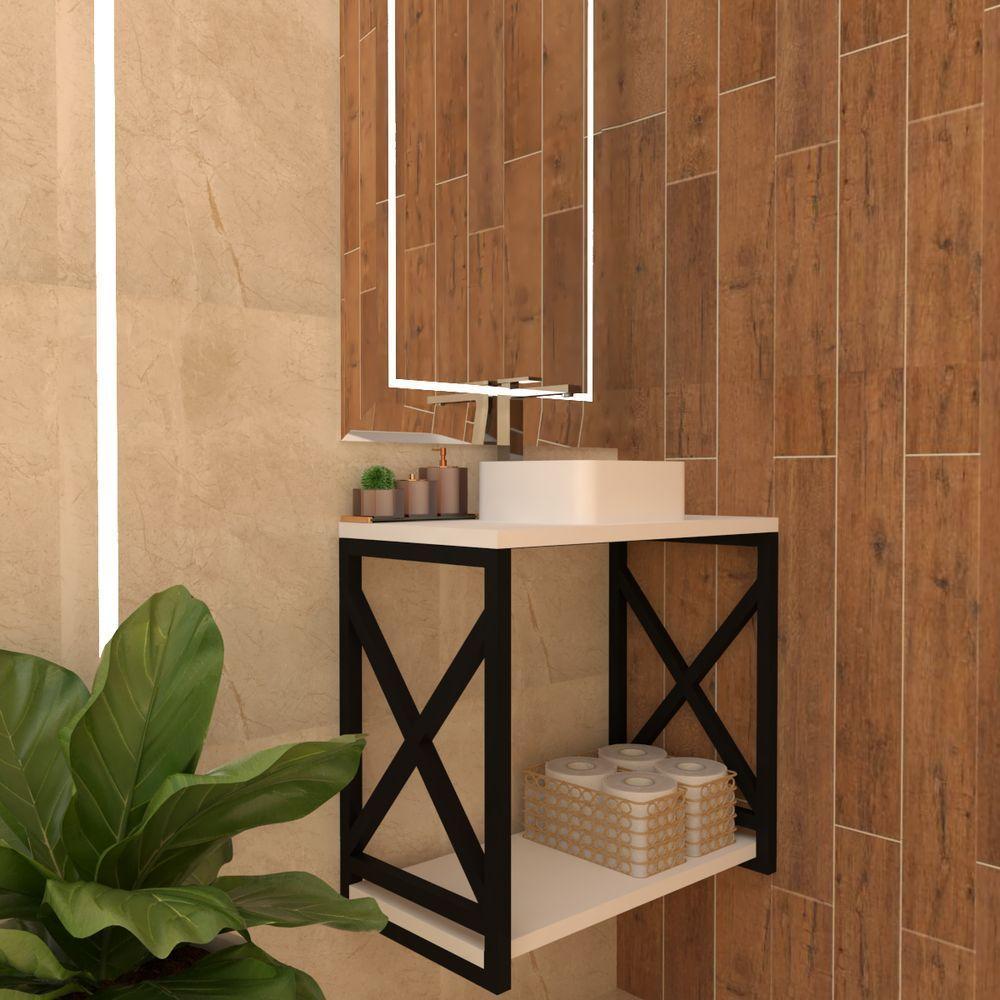 Gabinete Para Banheiro Mdf Branco Não Enferruja - 2