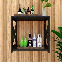 Adega Bar Industrial Para Bebidas Prateleira Dupla Mdf Preto - 5