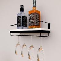 Adega Bar Bebida Com Porta Taça 50cm Branco - 2