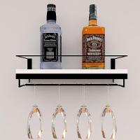 Adega Bar Bebida Com Porta Taça 50cm Branco - 5