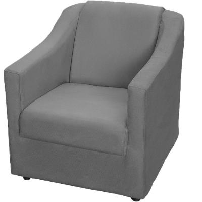 Poltrona Decorativa Mila Para Sala Suede Cinza Clique & Decore