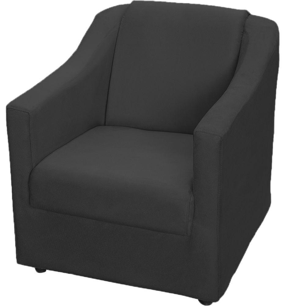 Kit 12 Poltronas Mila Pé De Plástico Cromado - Preto Suede - 5