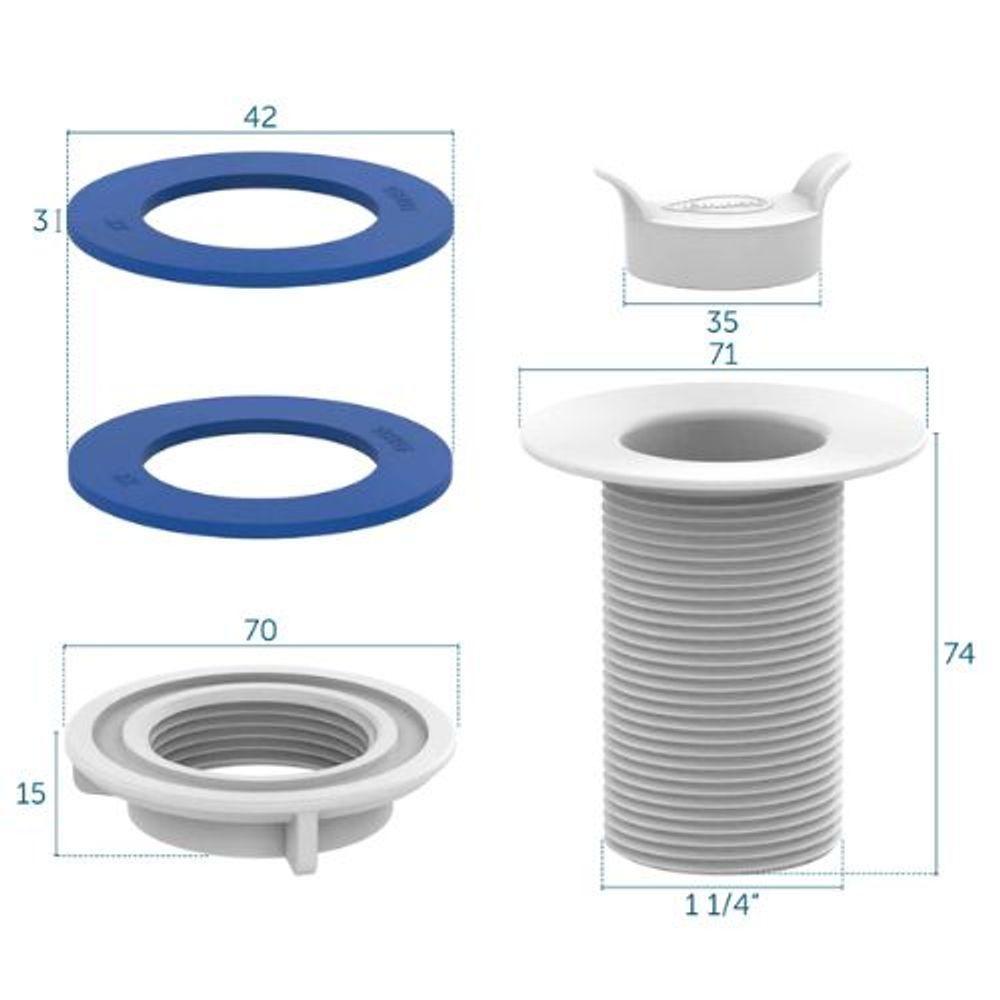 Válvula P- Escoamento Lavatório Branco Blukit - 2