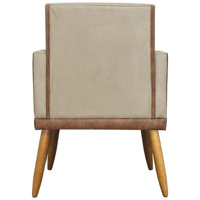 Poltrona Decorativa Lis Para Sala Nude Suede Corino Clique & Decore