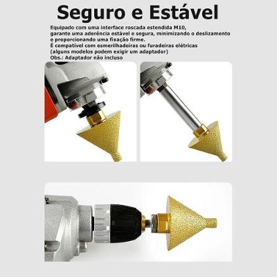 Broca Cônica Diamantada De Chanfrar Fresa Esmerilhadeira 50mm