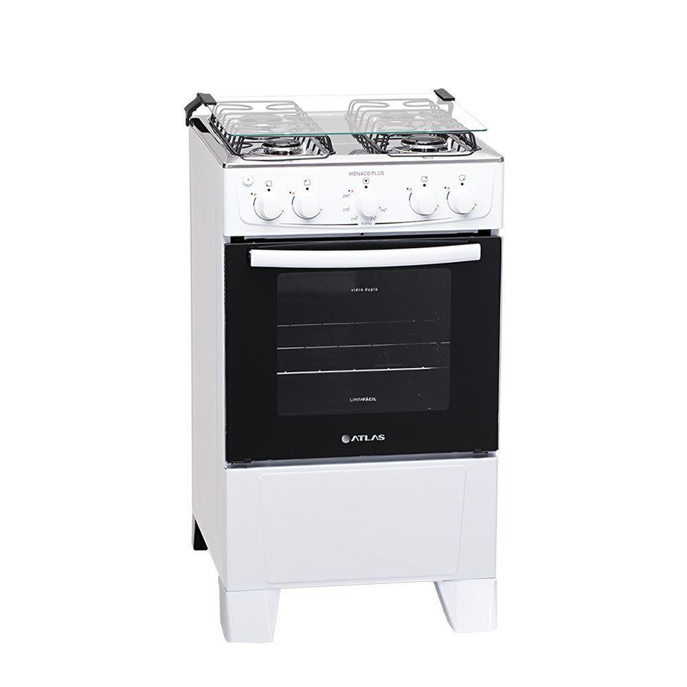 Fogão 4 Bocas Atlas Mônaco Plus Com Mesa Inox E Acendimento Automático Branco Bivolt - 3