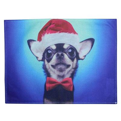 Jogo Americano Estampa Natal Cachorro Natalino 8 Peças
