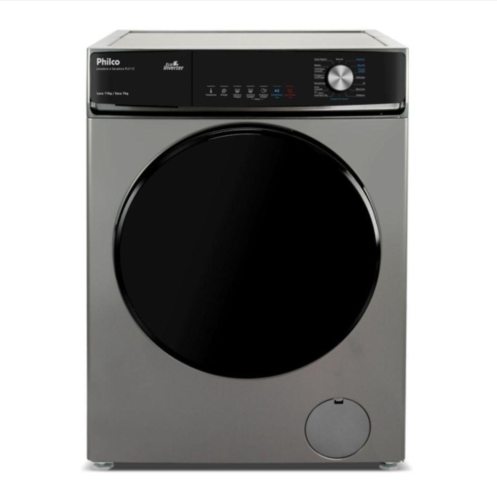 Lava e Seca Philco 16 Programas Eco Inverter 11kg Titânio PLS11C 220V - 1
