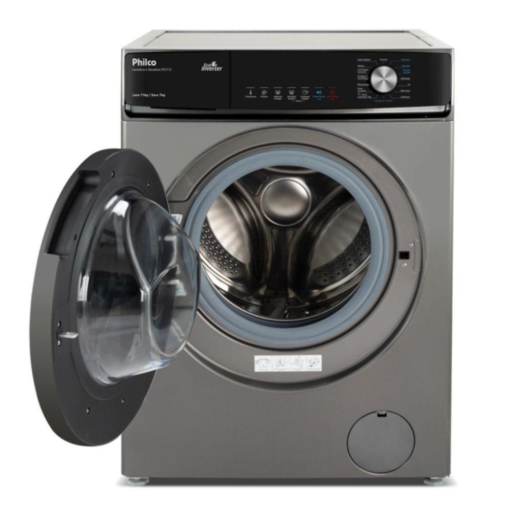 Lava e Seca Philco 16 Programas Eco Inverter 11kg Titânio PLS11C 220V - 2