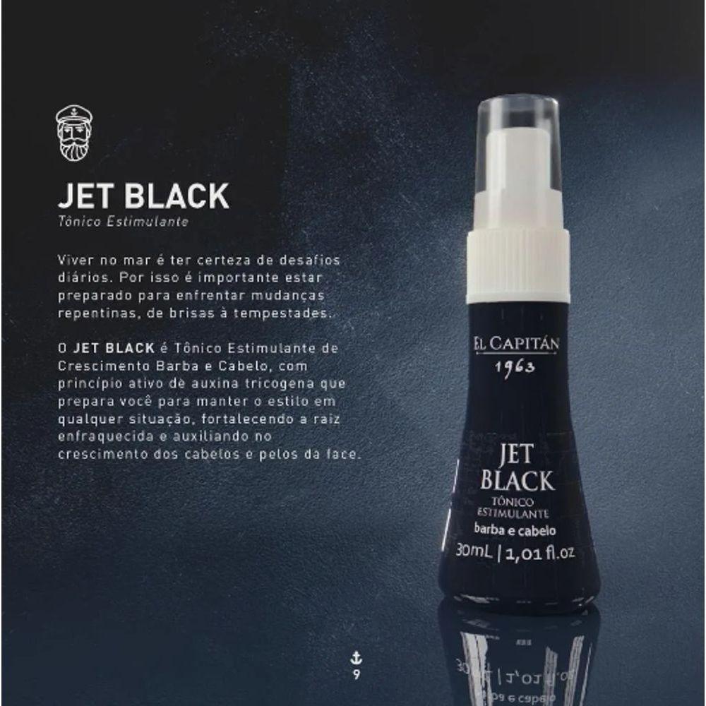 Tônico Estimulante Barba E Cabelo Jet Black 30ml El Capitan - 3